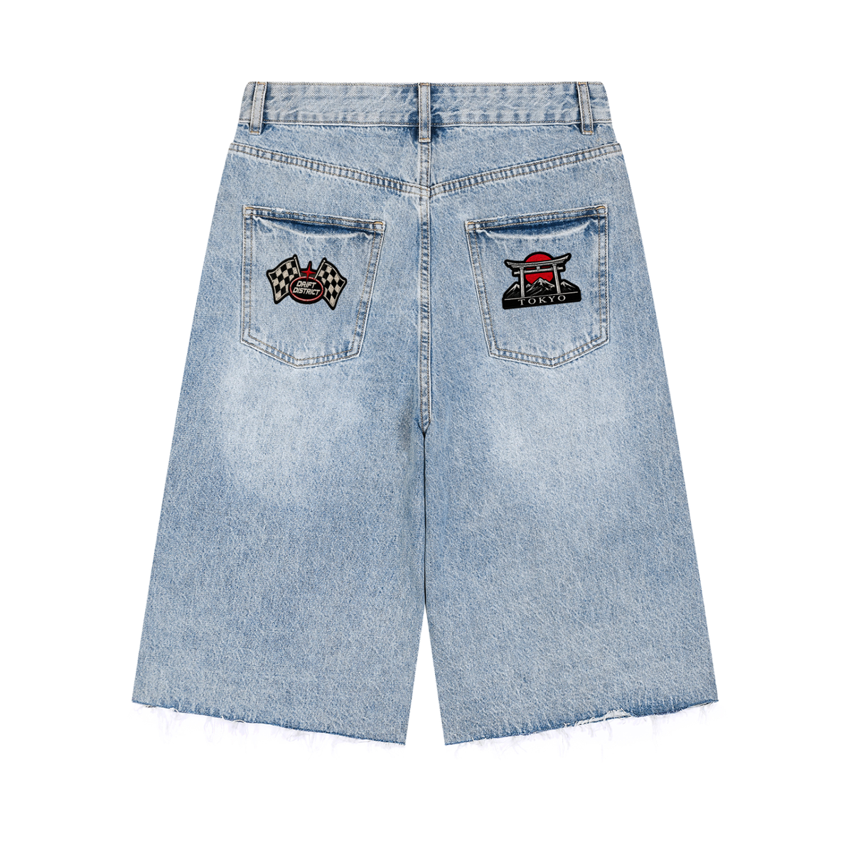 Vintage Patched Denim Shorts