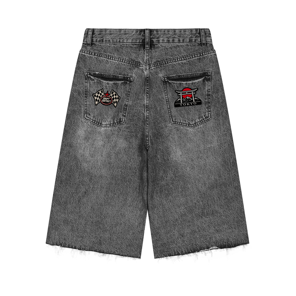Vintage Patched Denim Shorts